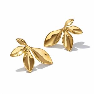 New! Lane Gold Leaf Post Earrings (1020) NWOT